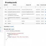 Widok edycji elementów. Na dole można edytować warunki kiedy element może zostać wybrany